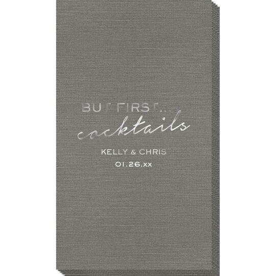 But First Cocktails Bamboo Luxe Guest Towels